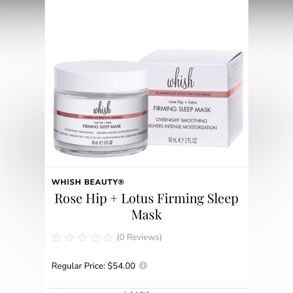 Whish rose hip + lotus firming sleeping mask NEW 60ml